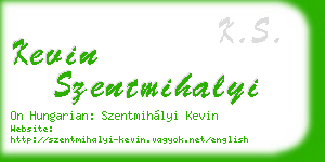 kevin szentmihalyi business card