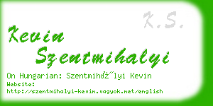 kevin szentmihalyi business card